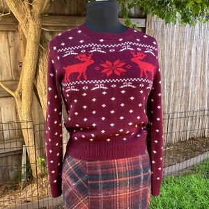 Burgundy & Red Holiday Sweater